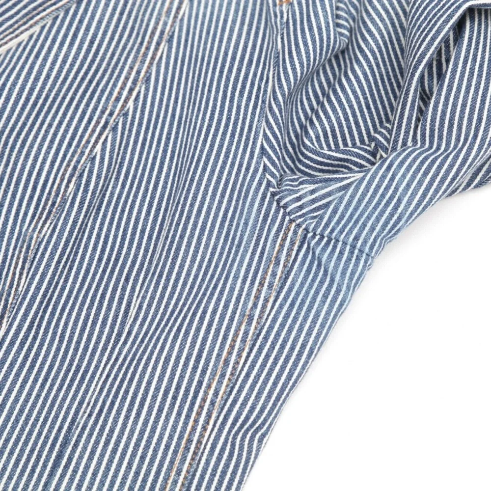 DIOR Blazer Coat Denim BAR JACKET Striped Blue White Cotton US 14 F 46 $4300
